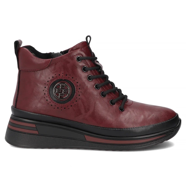 Leather platform ankle boots Filippo DBT4215/26 BG burgundy