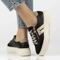 Skórzane sneakersy Rieker M1912-00 czarne