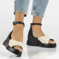 Leather sandals Filippo DS6075/24 BK BE black