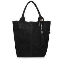 Torebka Toscanio Shopper Zamszowa 1101 czarna