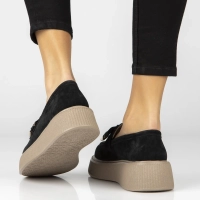 Skórzane półbuty na platformie Filippo DP8293/26 BK czarne