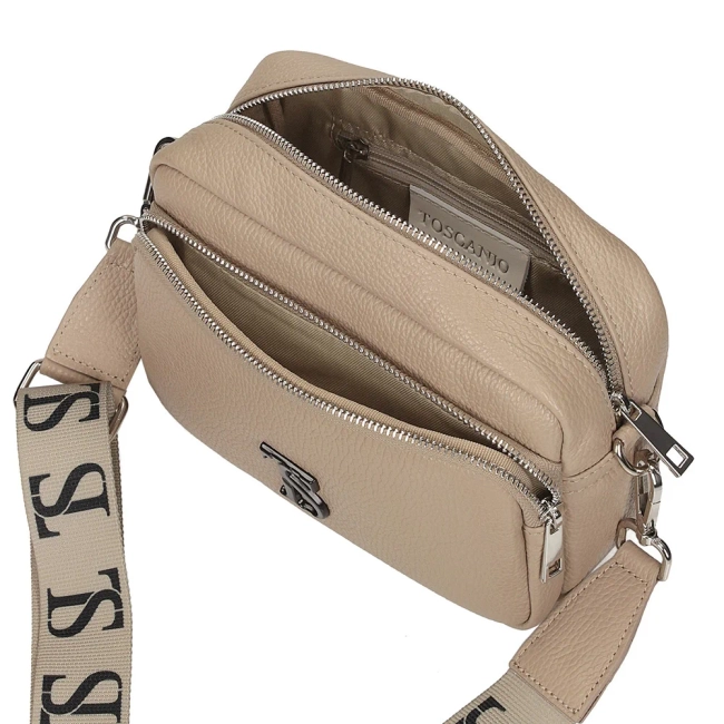 Leather handbag Toscanio F152 beige