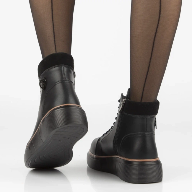 Leather ankle boots Filippo DBT7128/25 BK black