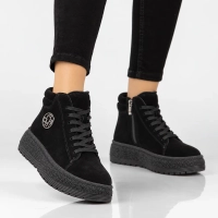 Leather platform ankle boots Filippo DBT8090/26 BK black