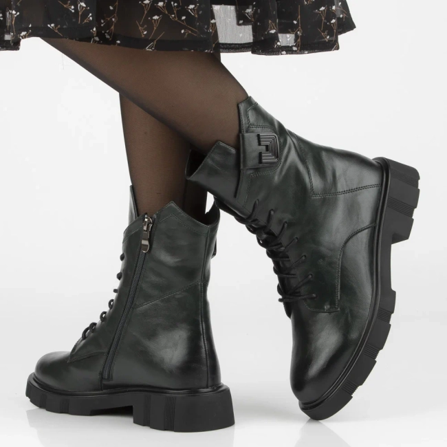 Leather ankle boots Filippo DBT7464/25 GE dark green