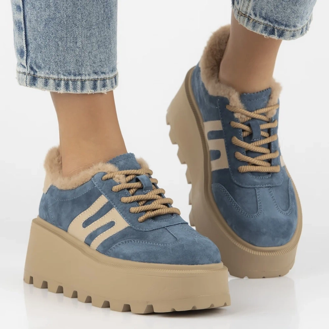 Leather sneakers Filippo DP7110/25 BL blue