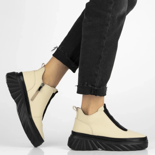 Leather ankle boots Filippo DBT7426/25 BE beige