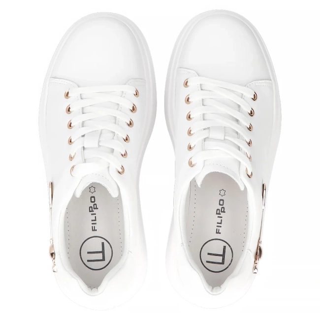 Leather sneakers Filippo DP6423/24 WH white