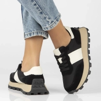 Skórzane sneakersy Filippo DP6498/24 BK WH czarne