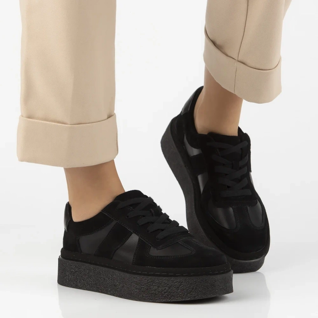 Leather sneakers Filippo DP7174/25 BK black