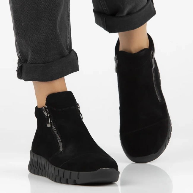 Leather ankle boots DBT6345/24 BK SU black