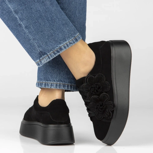 Leather sneakers Filippo DP8113/26 BK black