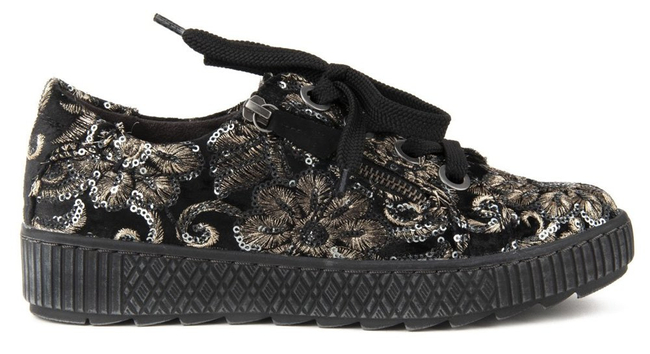 Półbuty Jana 8-23705-23 079 Black Sequins