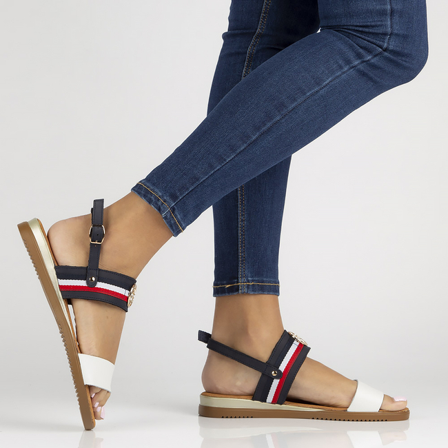 Leather sandals Filippo DS3603/22 WH NV white and navy