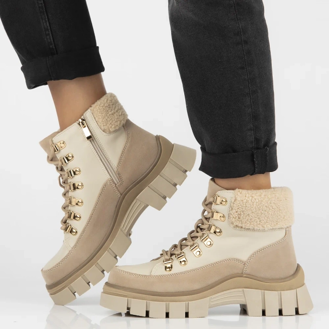 Leather ankle boots DBT6471/24 BE beige