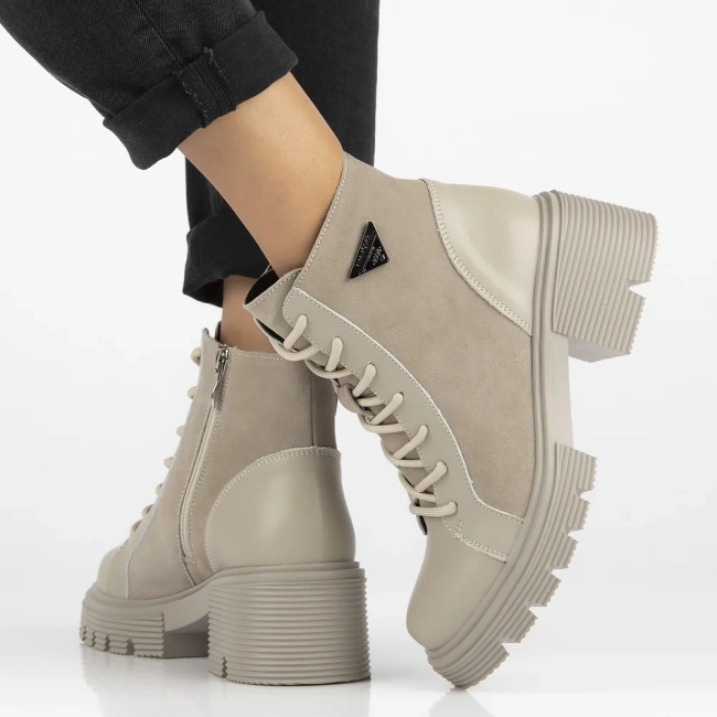 Leather ankle boots DBT6495/24 BE beige