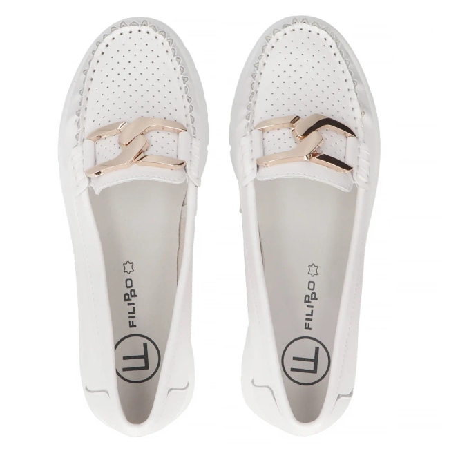Leather loafers Filippo DP6827/25 WH white
