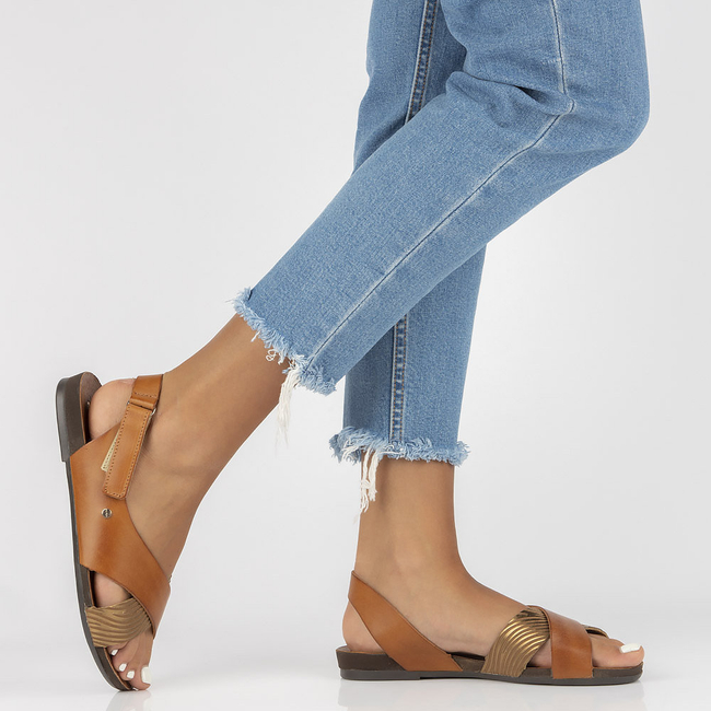 Leather sandals Filippo 40141 brown-copper