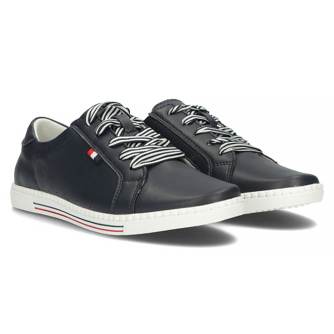 Skórzane półbuty Filippo DP2154/22 NV granatowe