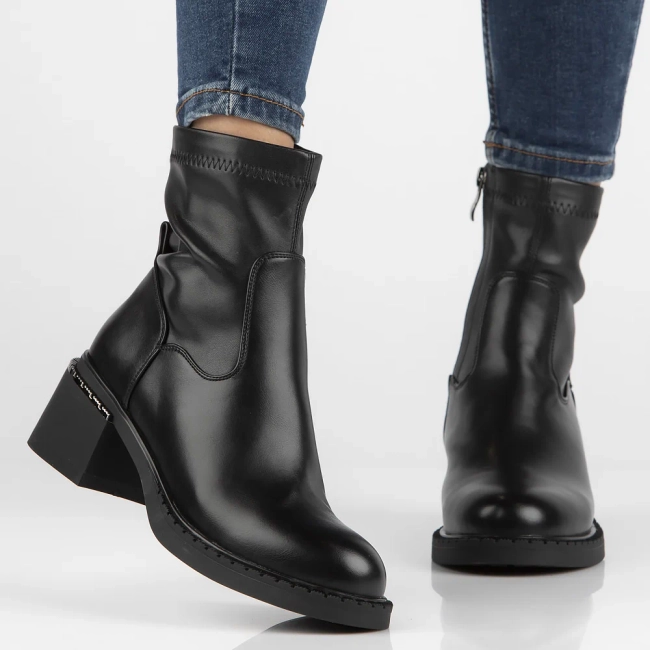 Botki na obcasie Filippo DBT4902/23 BK czarne