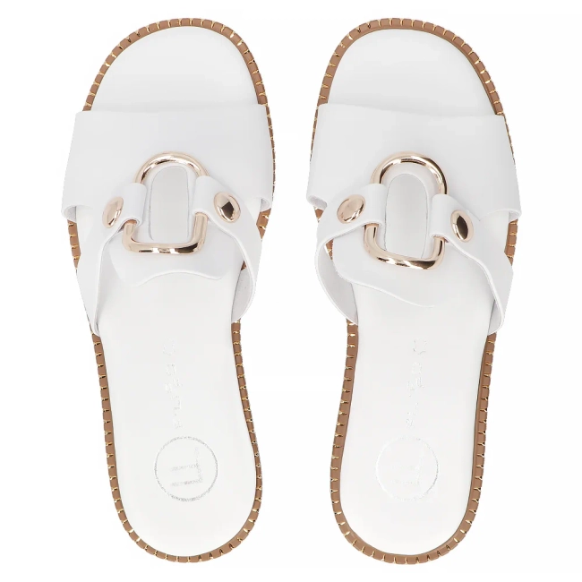 Leather slippers Filippo DK6264/24 WH white