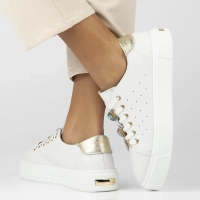 Skórzane sneakersy Filippo DP6854/25 WH białe