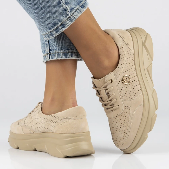 Skórzane Sneakersy Filippo DP2138/24 BE BE beżowe