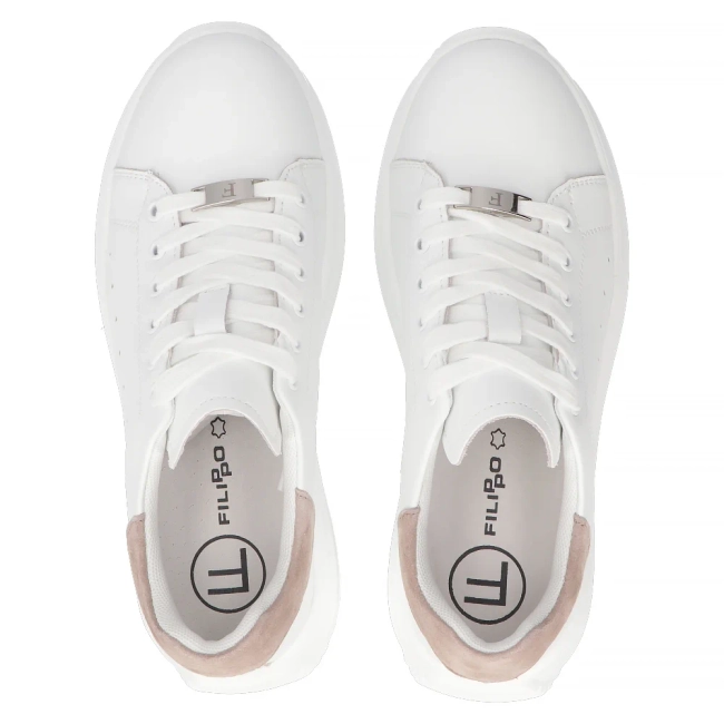 Leather sneakers Filippo DP6739/25 WH BE white