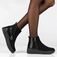 Leather platform ankle boots Filippo DBT8268/26 BK black