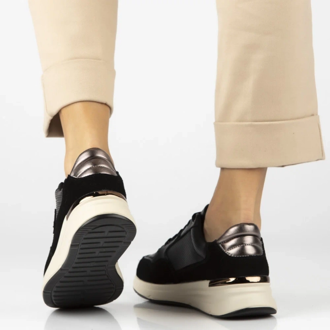 Leather sneakers Filippo DP7106/25 BK black