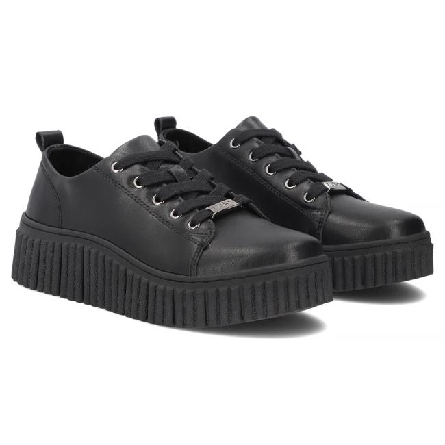 Skórzane sneakersy Filippo DP8337/26 BK czarne