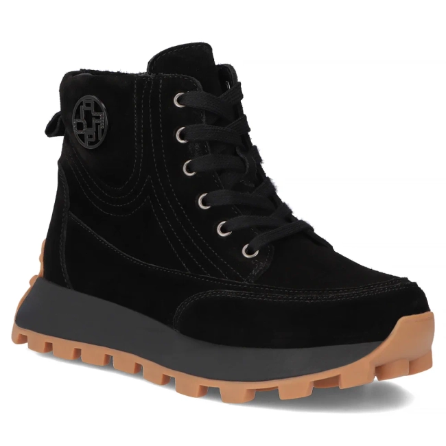 Leather platform ankle boots Filippo DBT7160/26 BK black