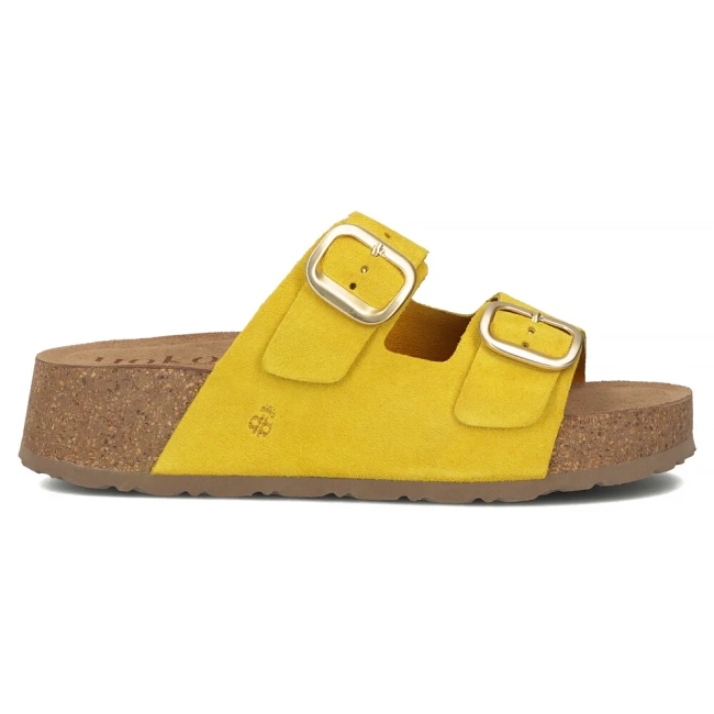 Leather flip-flops Yokono WIWI-003 SERRAJE CITRON yellow