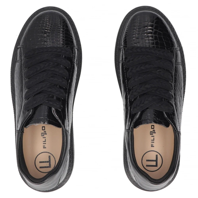 Leather sneakers Filippo DP6119/26 BK CR black