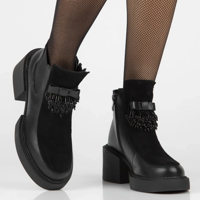 Leather ankle boots Filippo DBT6372/24 BK black