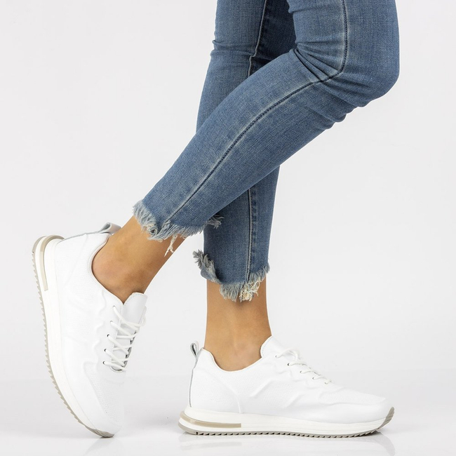 Skórzane sneakersy Filippo DP2017/21 WH białe