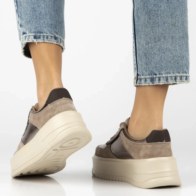 Leather sneakers Filippo DP7124/25 TP Beige