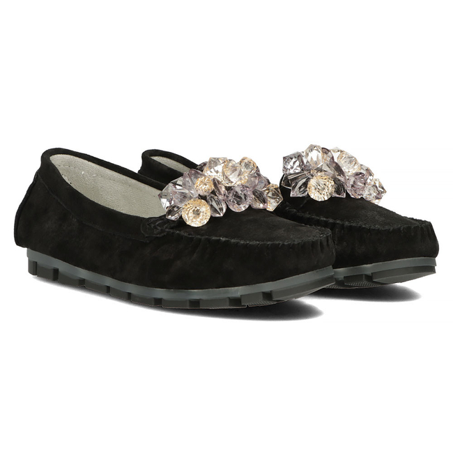 Skórzane mokasyny Filippo DP4549/23 BK czarne