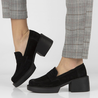 Skórzane półbuty na obcasie Filippo DP4685/23 BK czarne