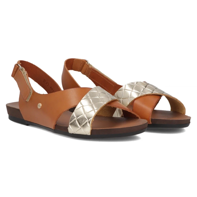 Skórzane sandały Filippo 40141 brązowe