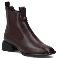 Skórzane botki na obcasie Filippo DBT8136/26 BR brązowe