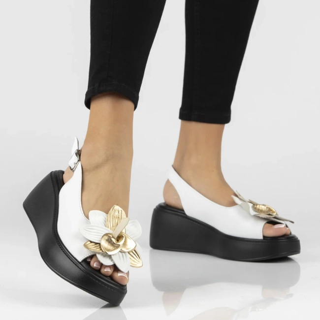 Leather sandals Filippo DS7578/26 WH white