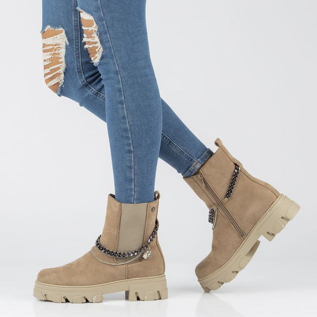 Filippo ankle boots HFN-8728 Beige
