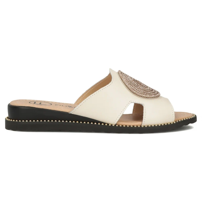 Skórzane klapki Filippo DK7041/25 BE beżowe