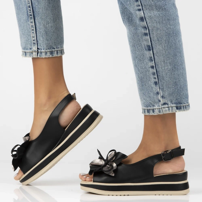 Leather sandals Filippo DS7045/25 BK black