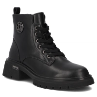 Skórzane botki na obcasie Filippo DBT7422/25 BK czarne