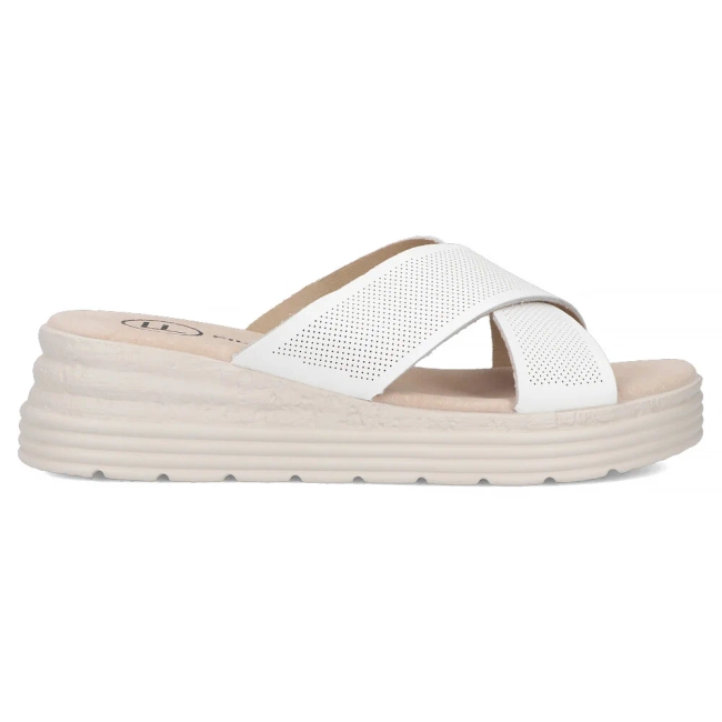 Leather flip-flops Filippo DK6707/25 WH white