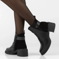 Leather heeled ankle boots Filippo DBT8042/26 BK black