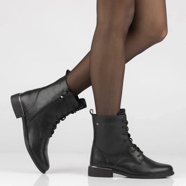 Leather ankle boots Filippo DBT4747/23 BK D black