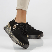 Skórzane Sneakersy Filippo DP3538/23 BK GO czarne